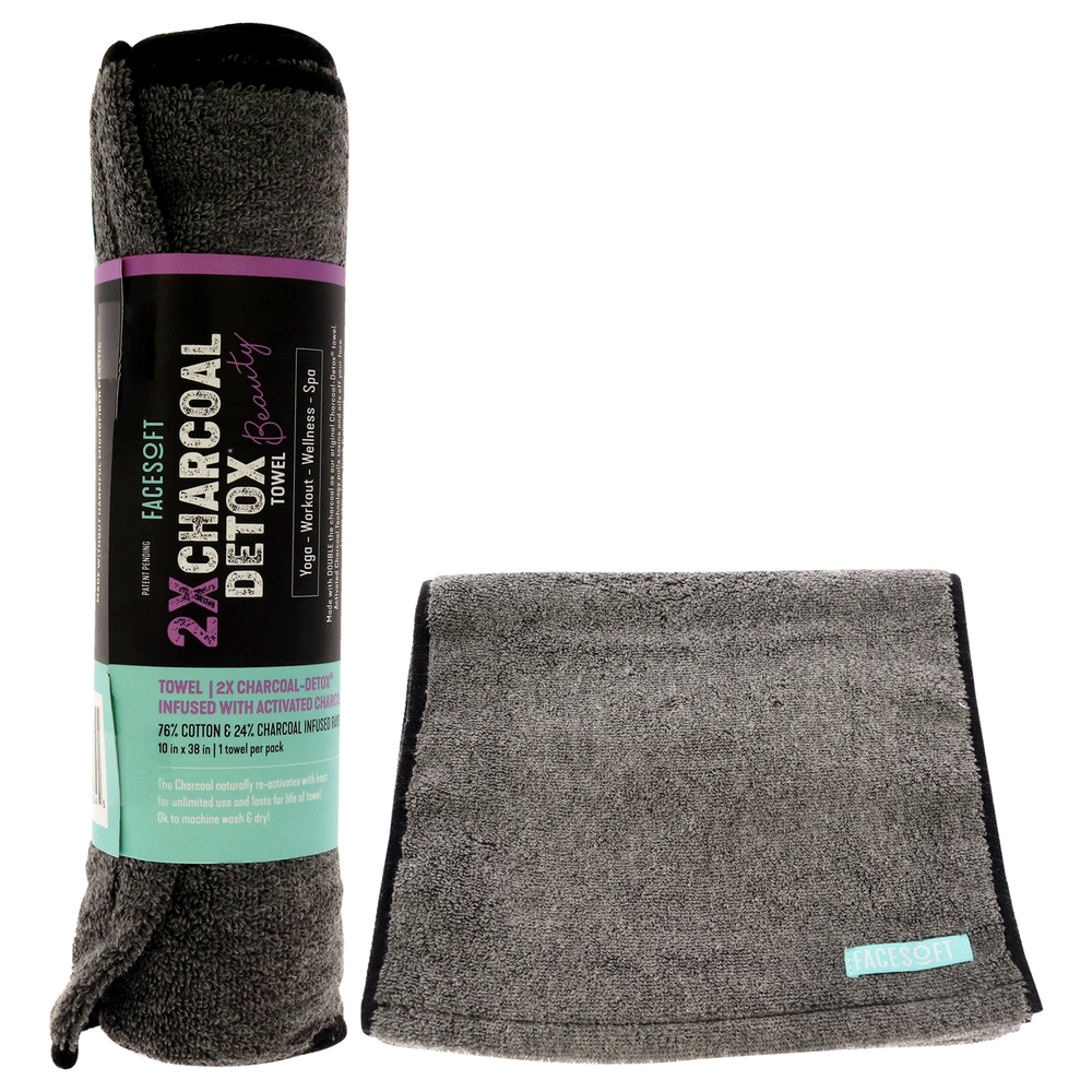 Towels Charcoal Detox - Beauty by Facesoft for Unisex - 1 Pc Towel